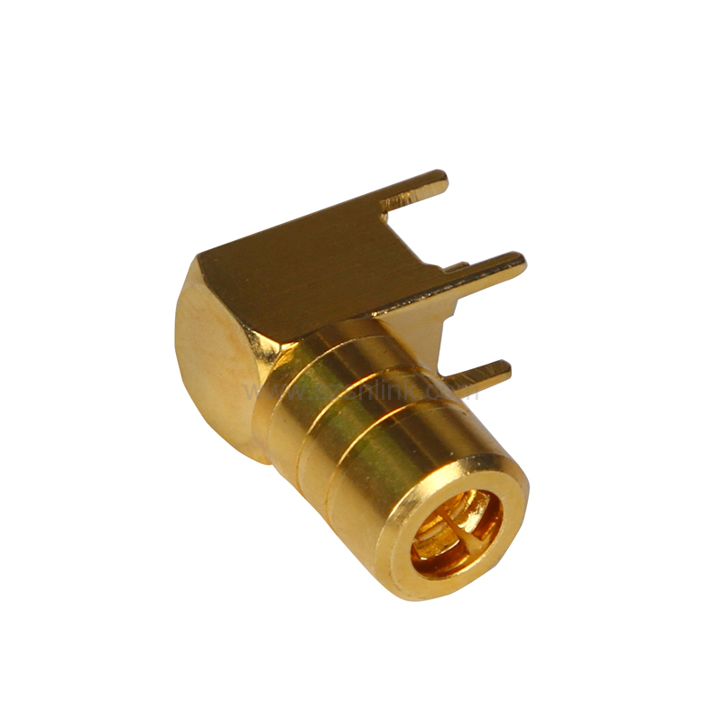 RF coaxial SMB female connector for PCB mount